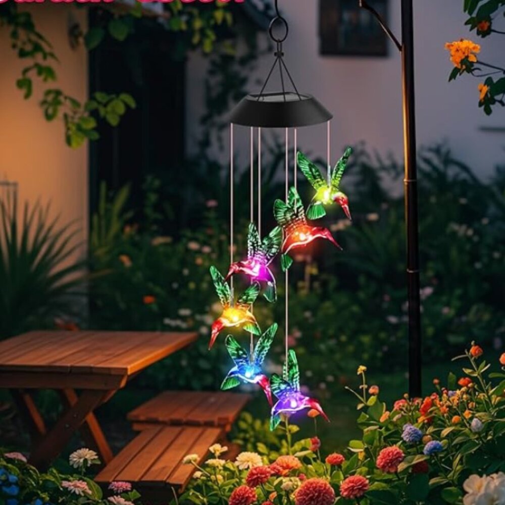 Hummingbird Decor Solar Lights Hanging Decorations